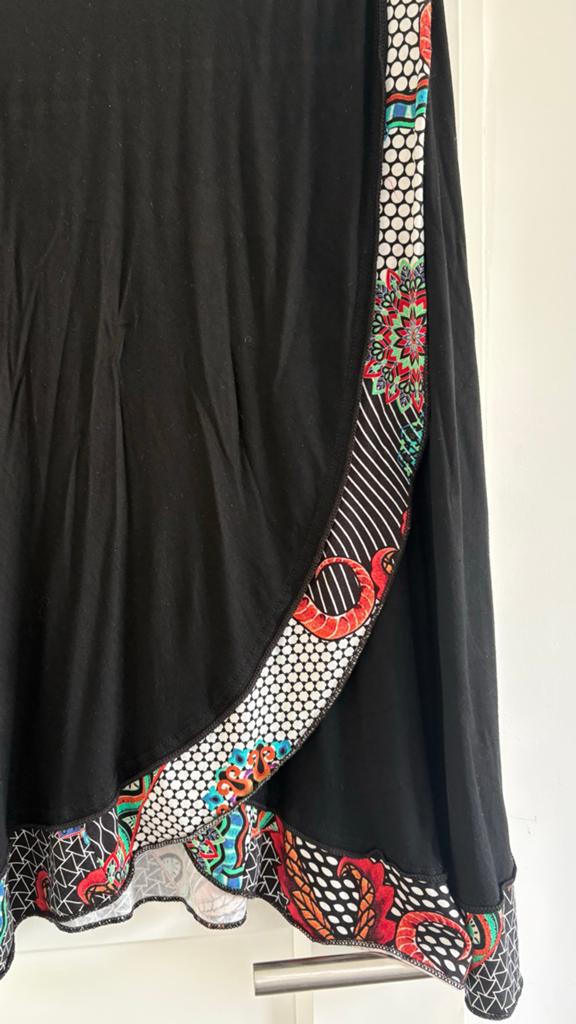 Baba Design lange rok S/M katoen, Kleding | Dames, Rokken, Zo goed als nieuw, Maat 36 (S), Zwart, Onder de knie, Verzenden