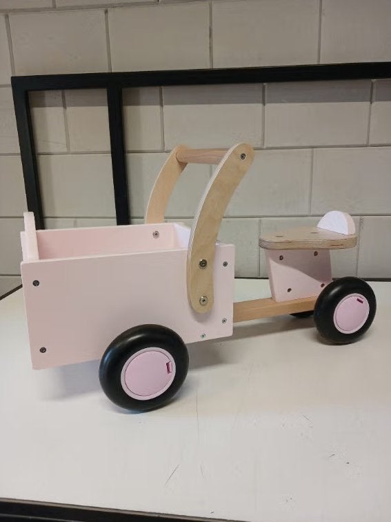 Bandits & Angels Houten bakfiets little rider retro pink, Ophalen, Nieuw, Loopvoertuig