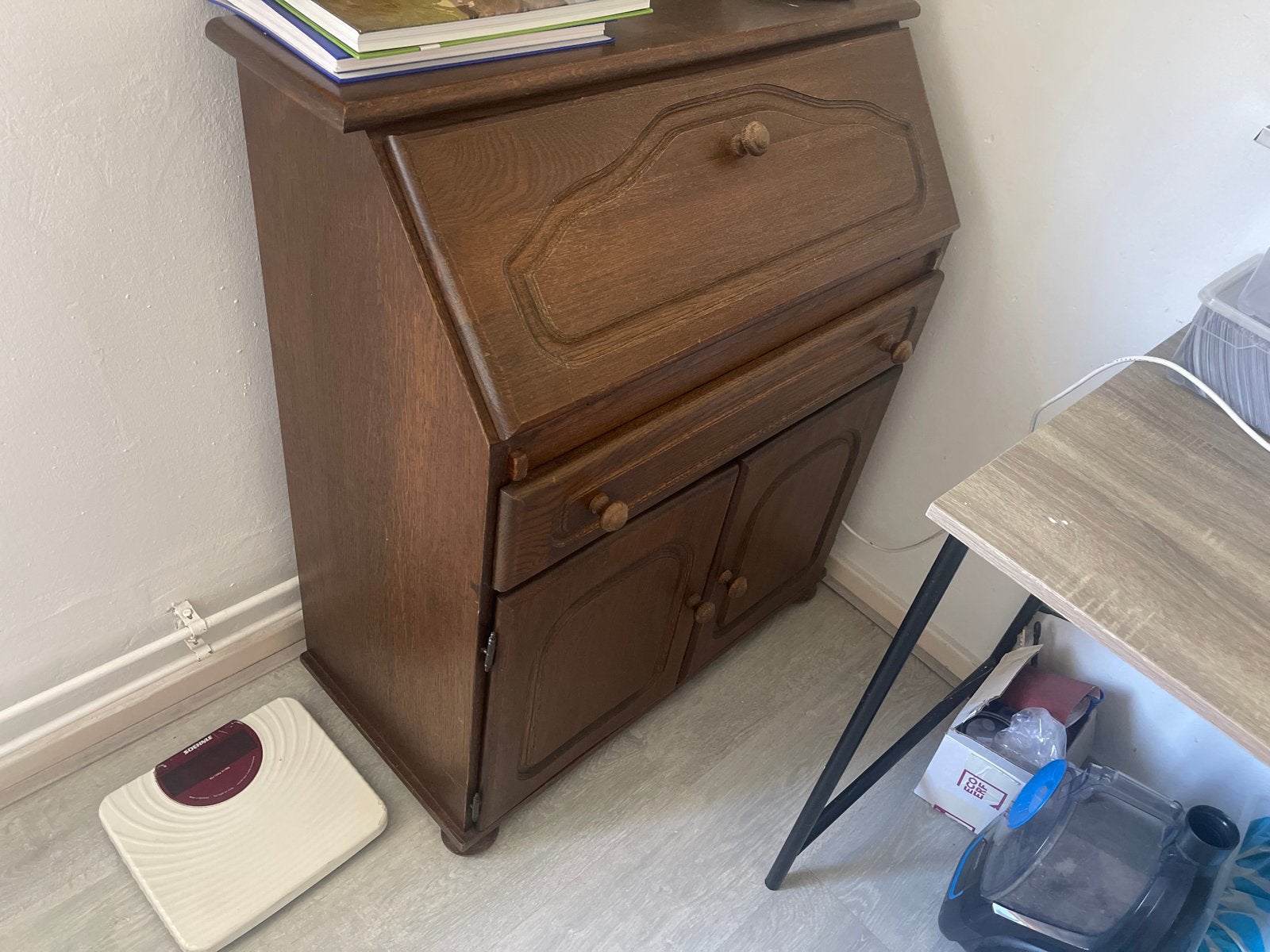 Vintage houten secretaire / bureaukast, Ophalen