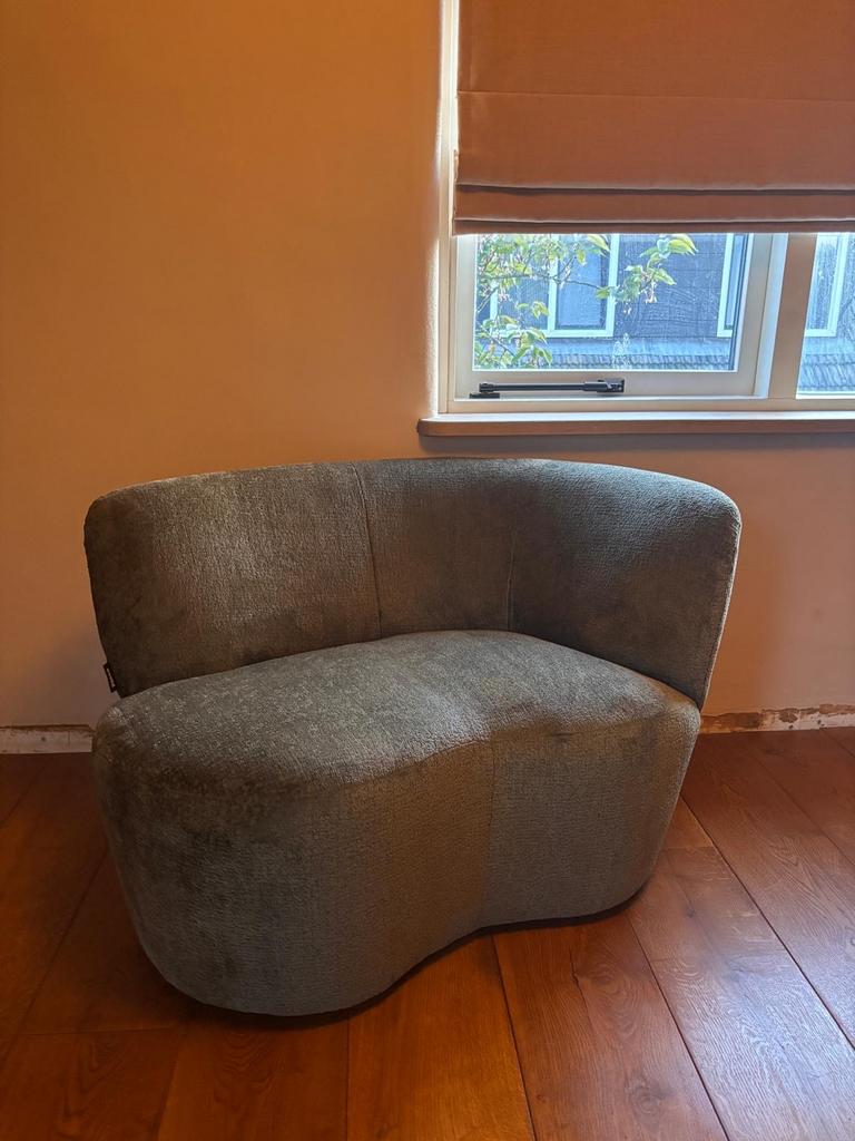 Woood fauteuil 'Warm Groen', Ophalen, 75 tot 100 cm, Zo goed als nieuw, 100 tot 125 cm