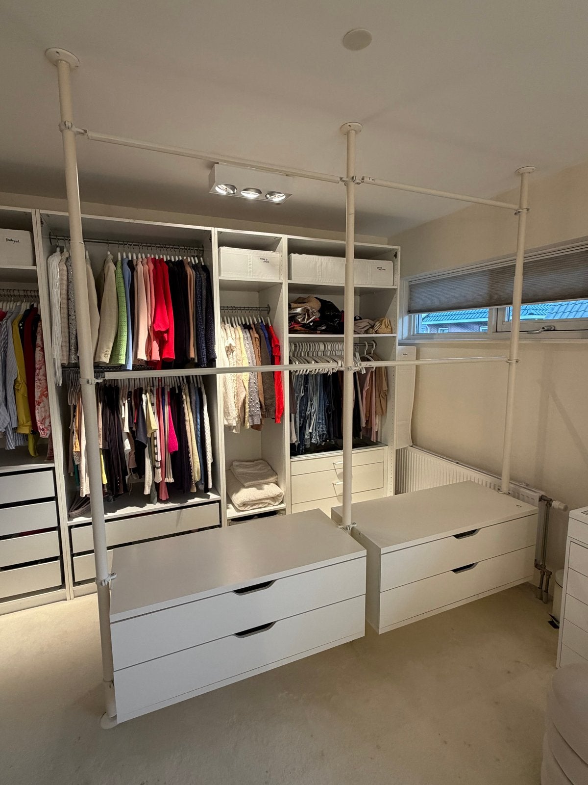 Ikea Stolmen garderobekast systeem met ladeblokken en roedes, Ophalen, Gebruikt, 200 cm of meer, Metaal