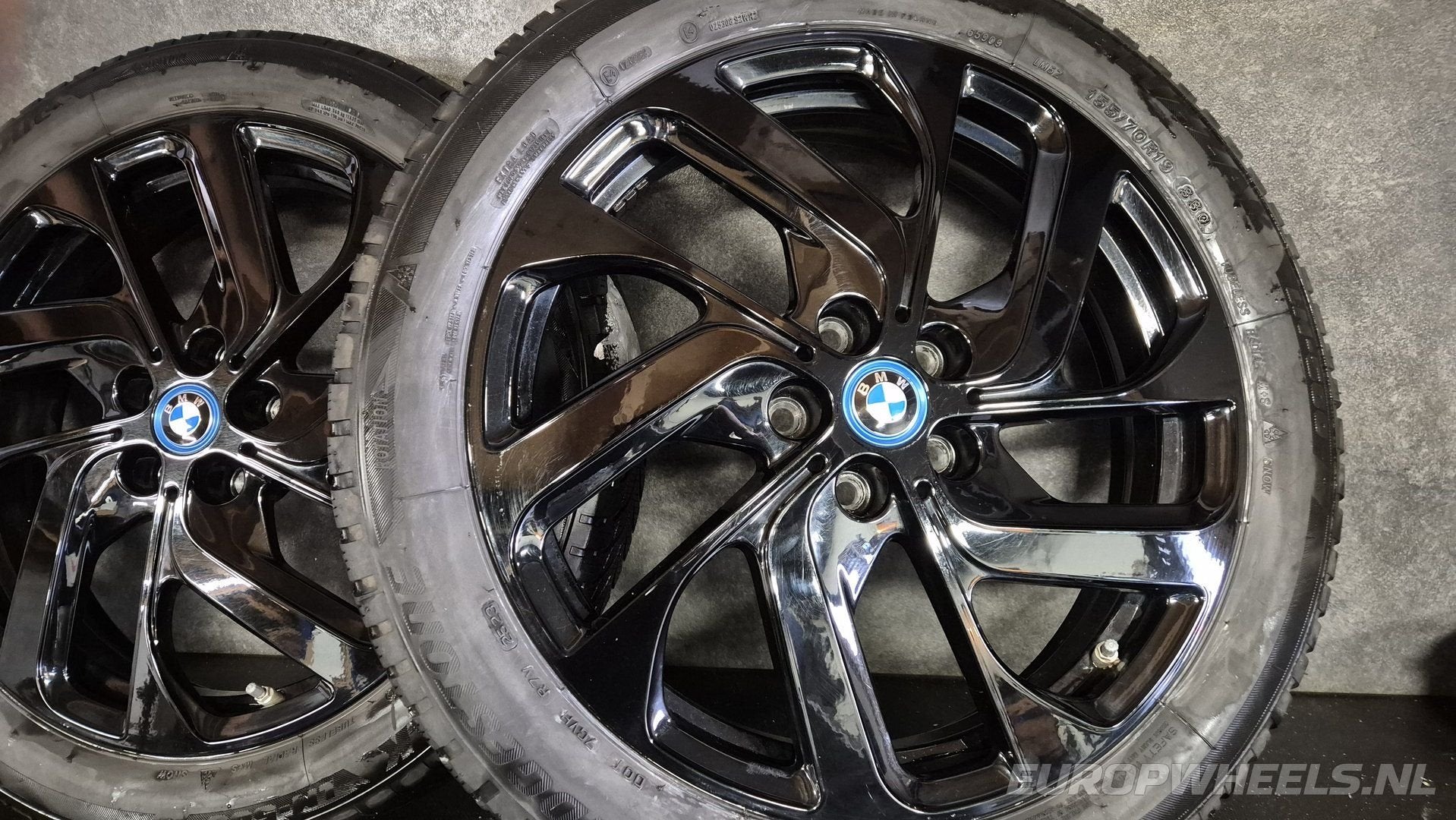Originele BMW i3 19 inch velgen 427 winterbanden Bridgestone, 19 inch, Gebruikt, 155 mm, -