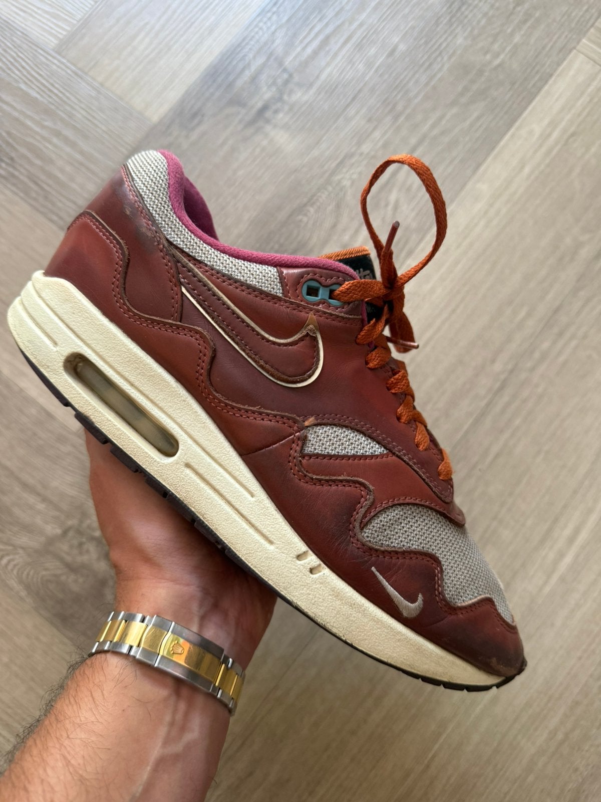 Patta x nike air max 1 dark russet 44, Ophalen of Verzenden, Gedragen, Overige kleuren
