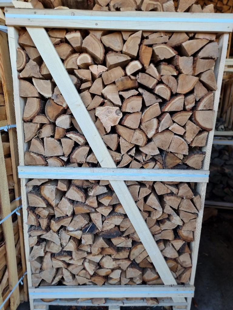 EIKEN openhaardhout ovengedroogd in pallet/bigbag/los/netzak, 6 m³ of meer, Ophalen of Verzenden, Eikenhout, Blokken