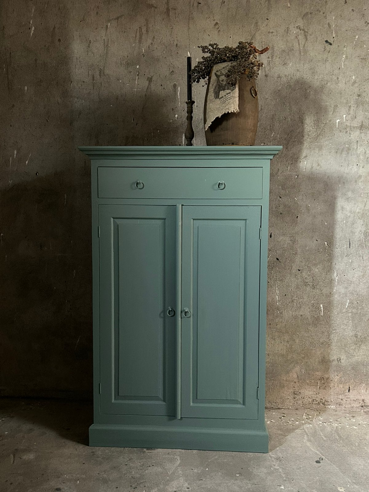 Prachtige oud groene meidenkast, Ophalen, 50 tot 70 cm, 105 cm of meer, 100 cm of meer