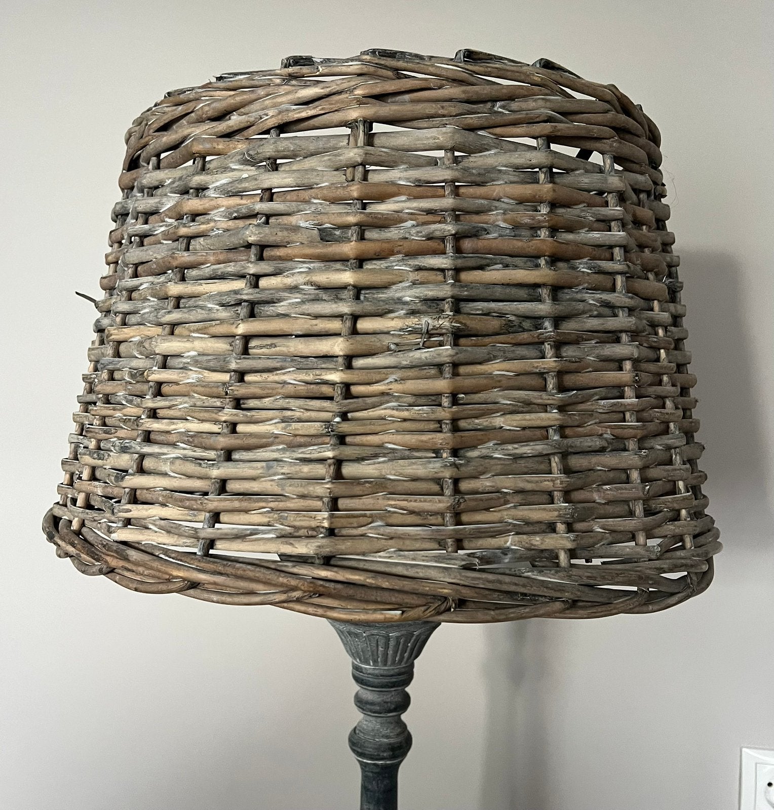 Rieten lampenkap, Huis en Inrichting, Ophalen, Gebruikt, Natuurlijk materiaal, 45 cm