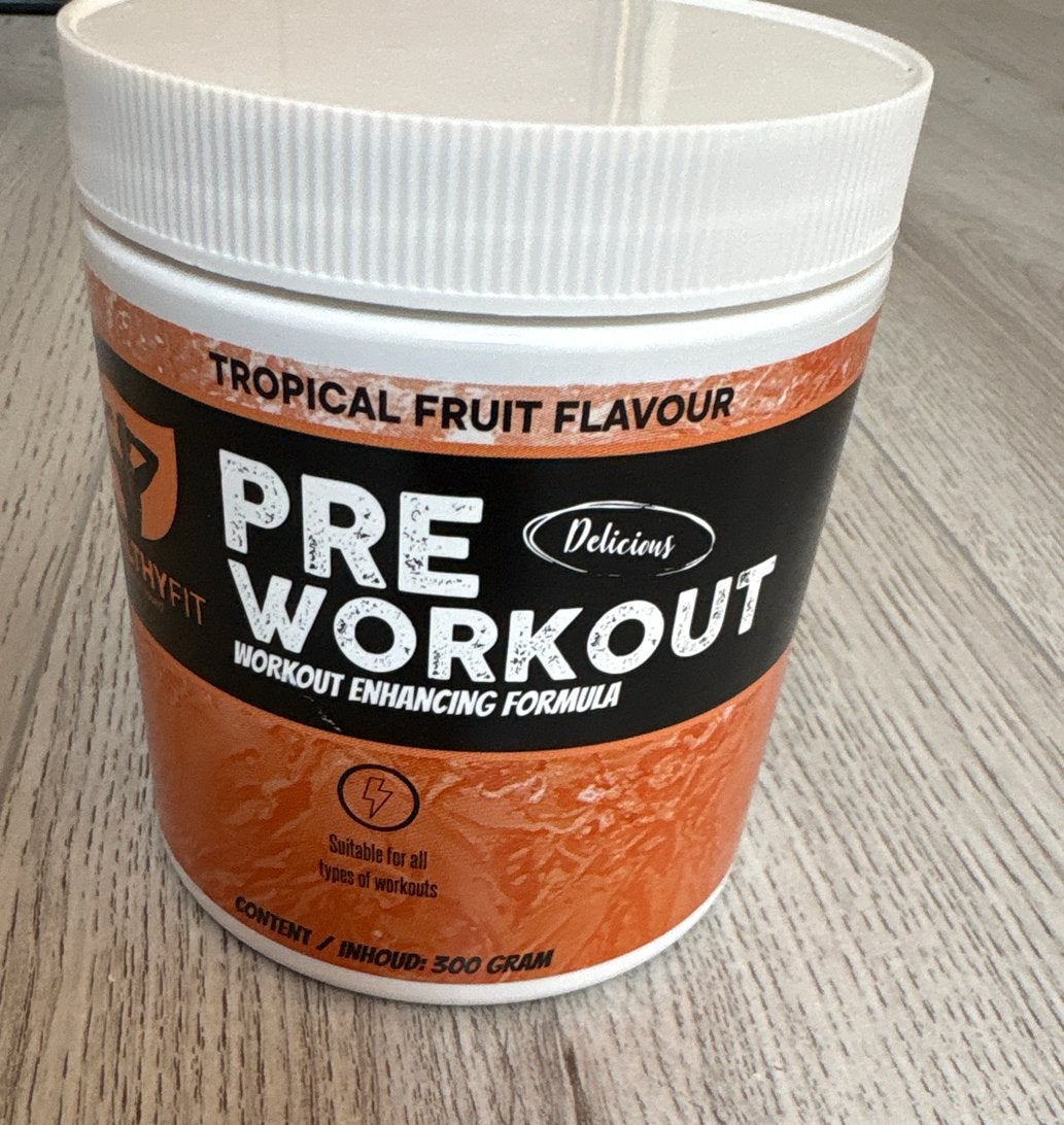 Healthyfit Pre Workout Tropical Fruit 300g, Verzenden, Nieuw, Poeder of Drank