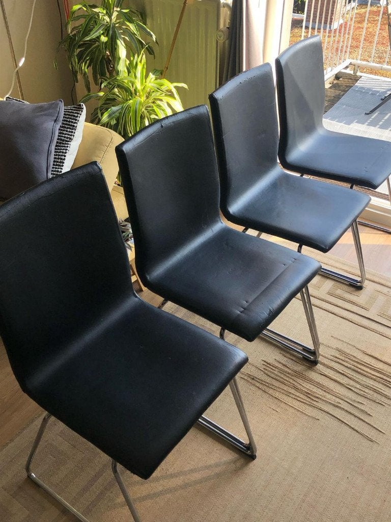 Ikea Volfgang stoelen zwart (2x), Huis en Inrichting, Ophalen, Gebruikt, Zwart, Twee