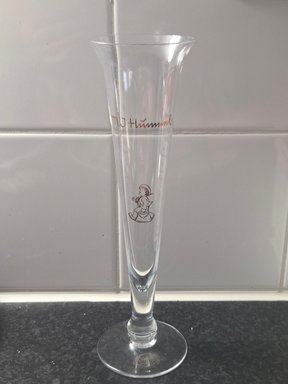Goebel Hummel champagneglas "Merry Wanderer",Handmade (TMK-6, Ophalen, Zo goed als nieuw, Hummel