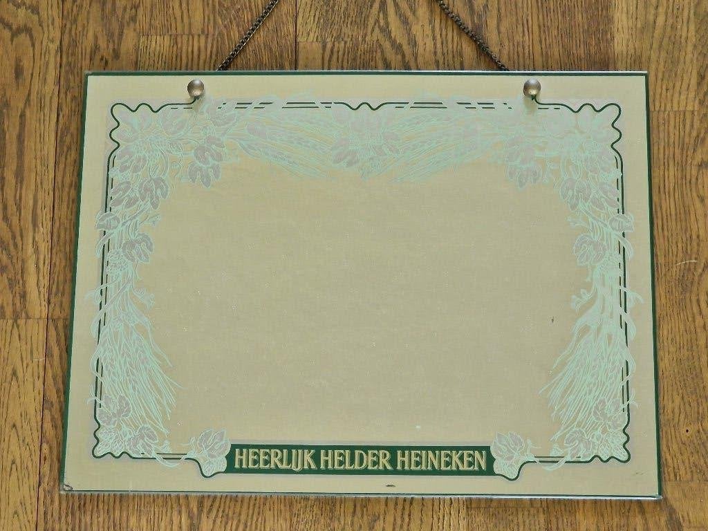Vintage Heineken reclamespiegel, Ophalen of Verzenden, Zo goed als nieuw, Overige typen