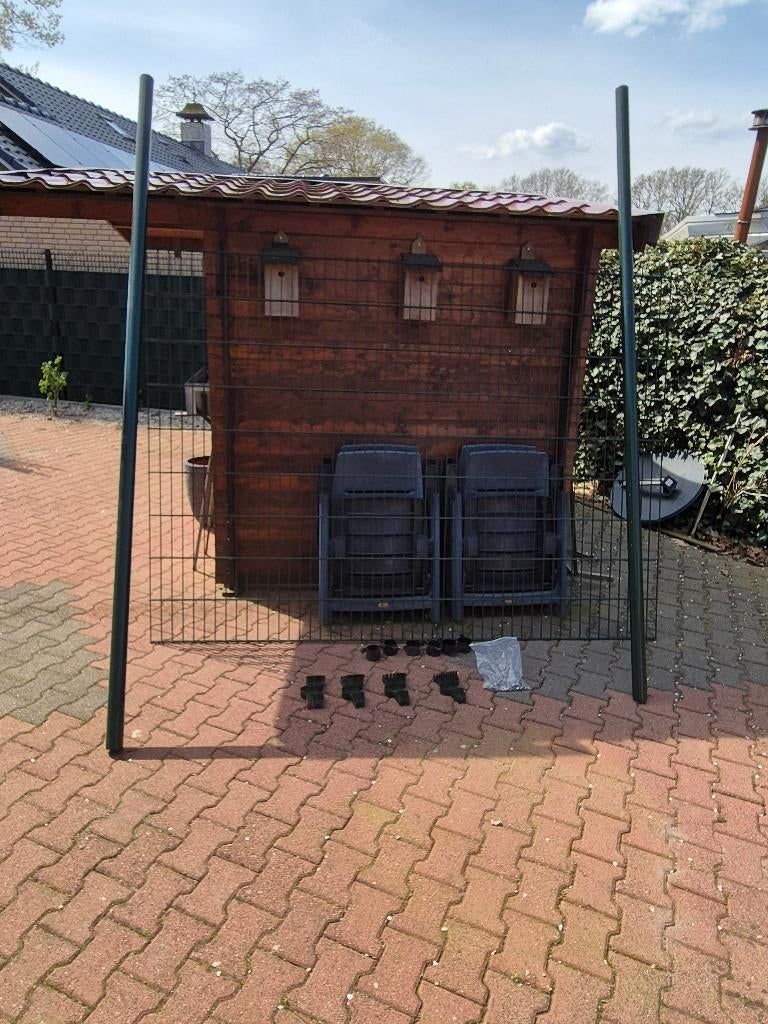 Dubbel  staaf hekwerk groen, Tuin en Terras, Tuinhekken en Hekwerk, Ophalen, Nieuw, IJzer, Dubbelstaafmat hekwerk