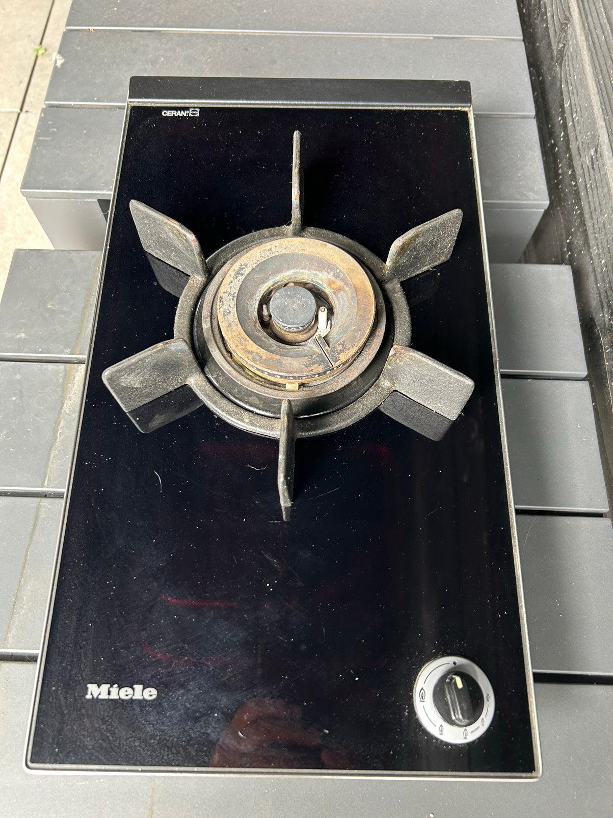 Miele wokbrander KM406, Witgoed en Apparatuur, Kookplaten, Ophalen of Verzenden, Inbouw, Gas, 5 kookzones of meer