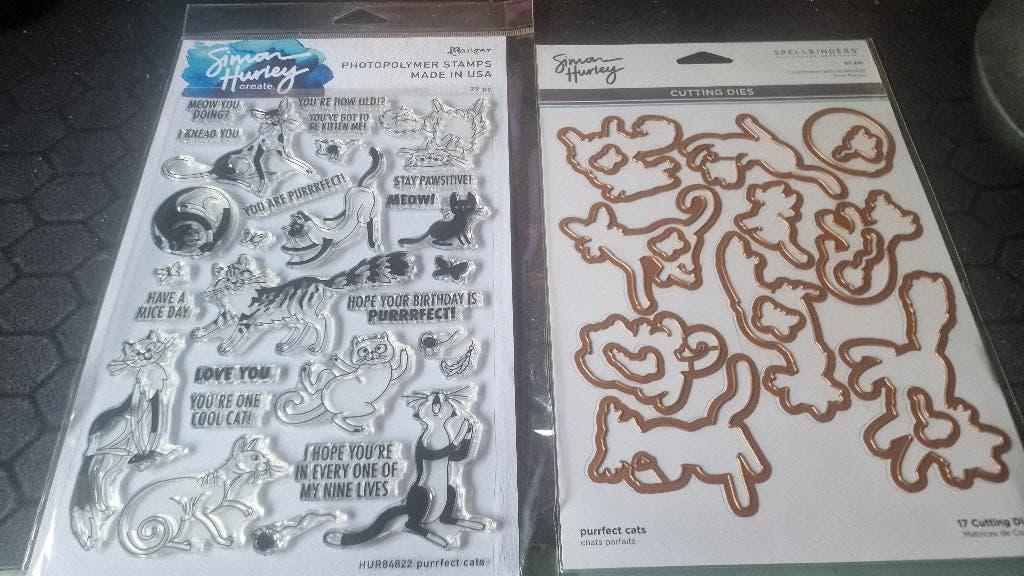 SIMON HURLEY PURRFECT CATS STAMPS & DIES, Ophalen of Verzenden, Nieuw, Clearstamp