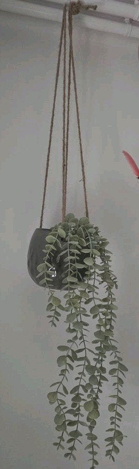 2 hangende prachtige potten met kunstplanten, Kunstplant, Ophalen of Verzenden, Zo goed als nieuw, Grijs