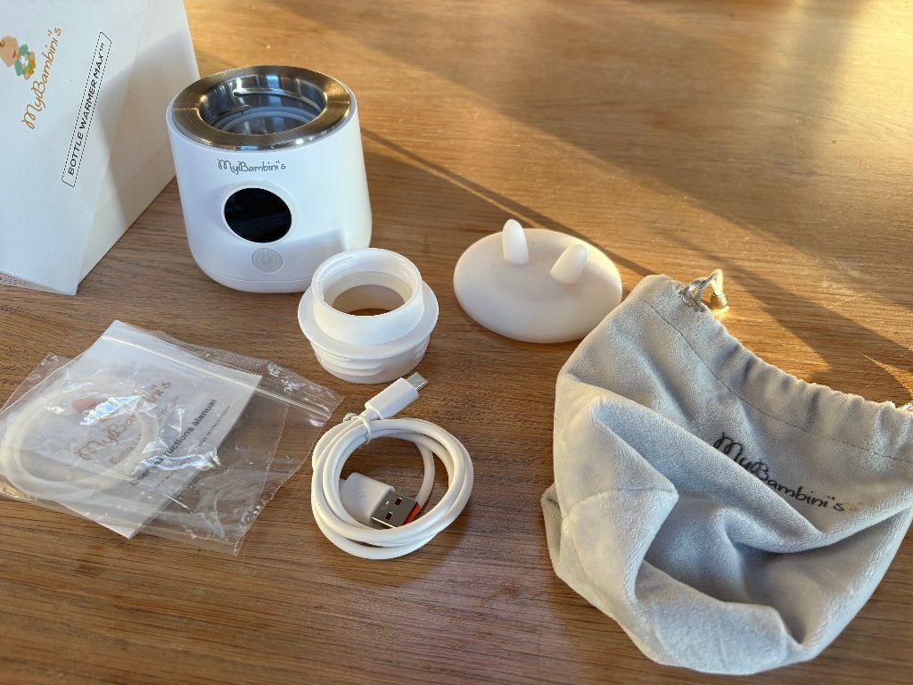 MyBambini's flessenwarmer, Inclusief tas, Ophalen of Verzenden, Zo goed als nieuw, Flessen- of potjesverwarmer