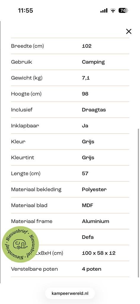 Kampeerkast Defa Europe, Ophalen, Zo goed als nieuw, Campingkast