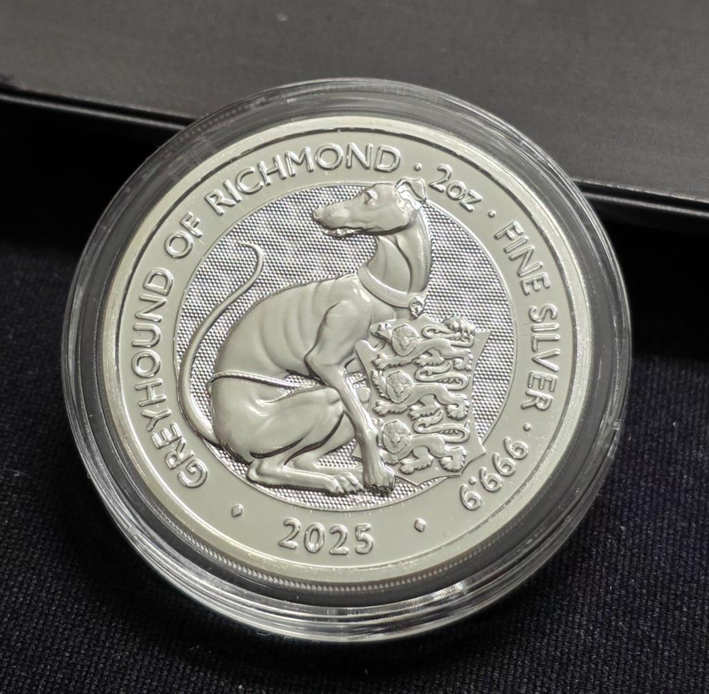 2oz 5 pounds 2025 greyhound of richmond, Verzenden, Zilver
