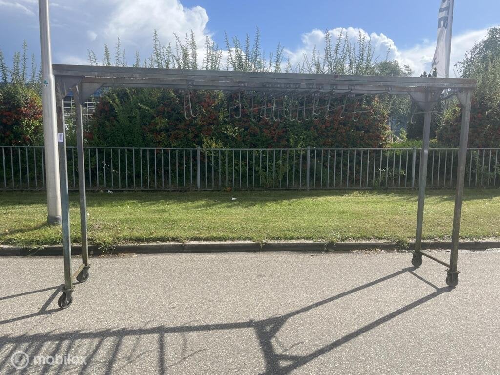 Mobiel rek met haken | Spuitrek | 340x72x240cm, Gebruikt