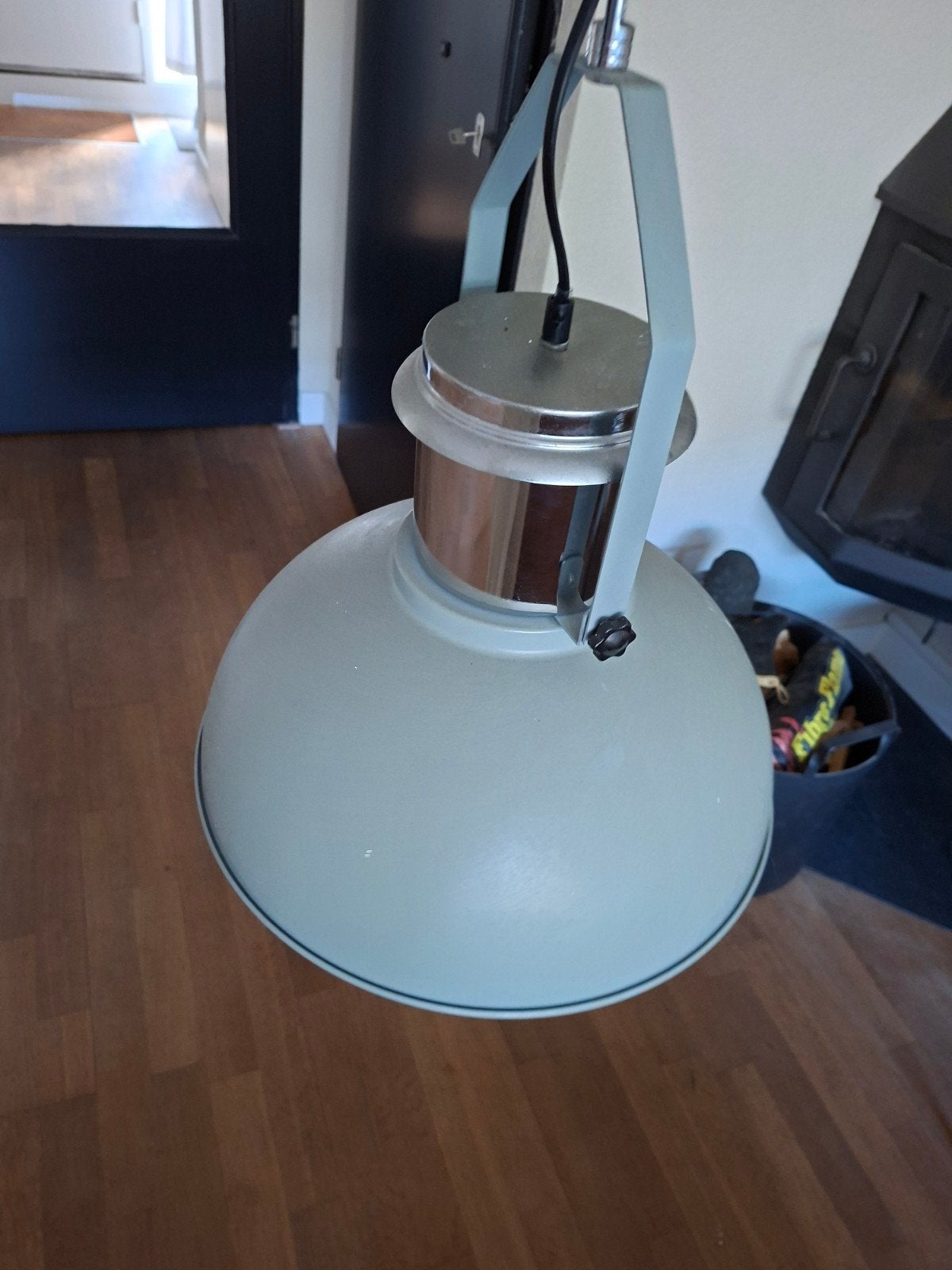 hanglamp, industriële look, oud/ petrolblauw, Ophalen, Metaal, Industrieel, E27 (groot)