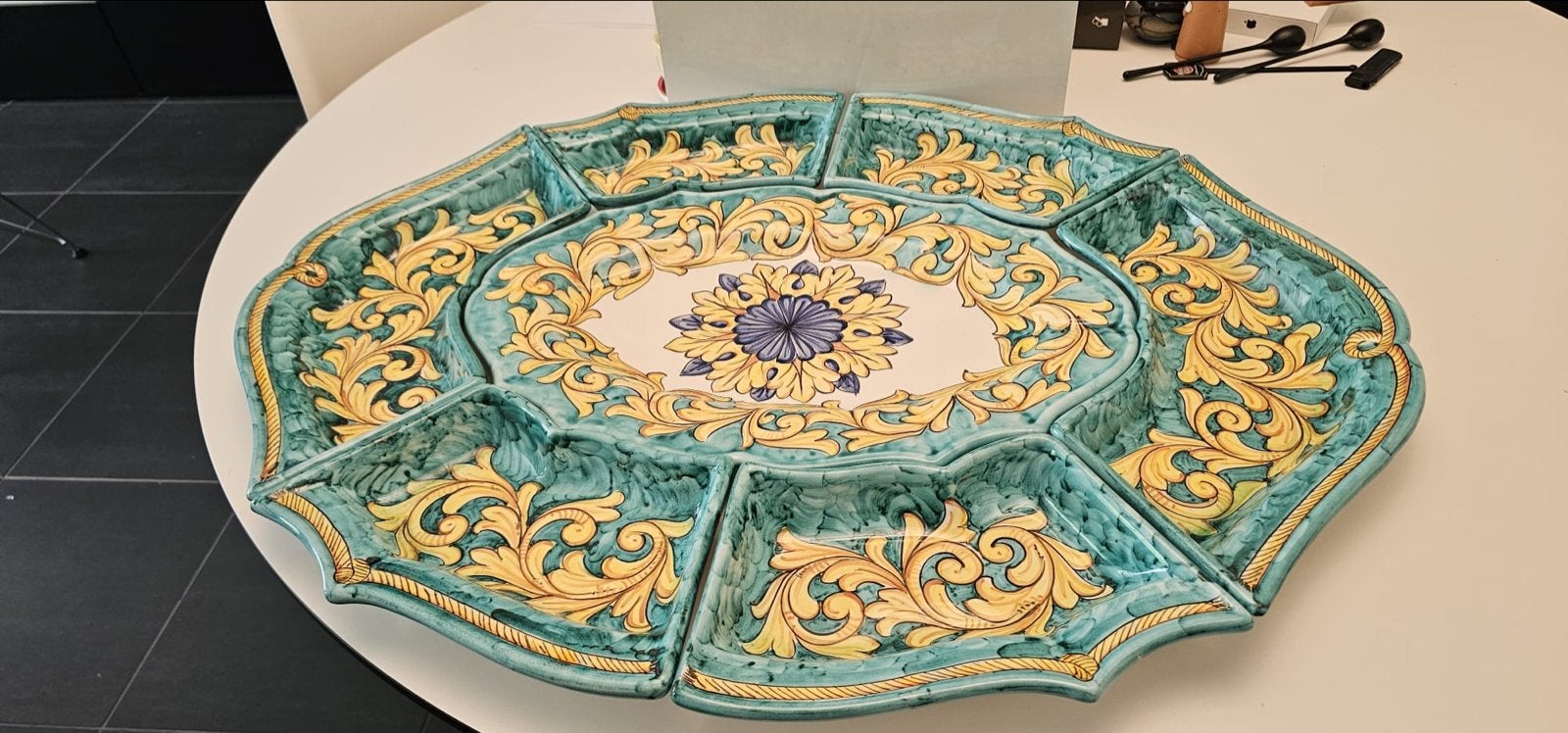 Vietri serveerschaal‑set, handbeschilderd keramiek Amalfi, Ophalen, Keramiek, Overige stijlen, Schaal of Schalen