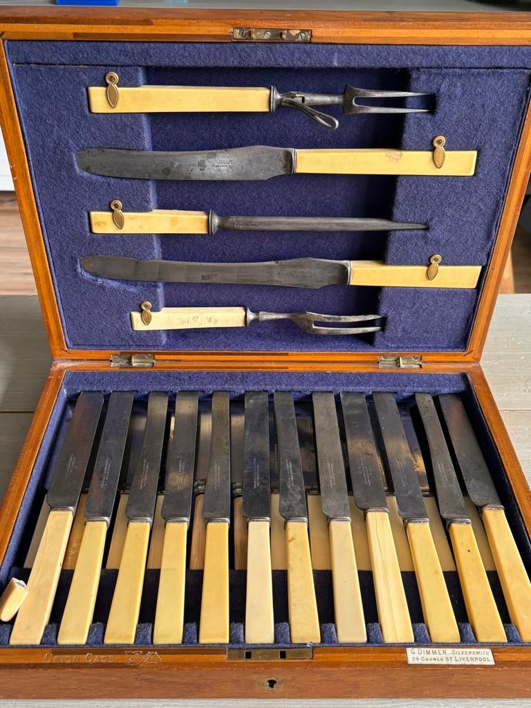 Antiek Victoriaanse bestekset van Dimmer & Sons (1900-1930), Antiek en Kunst, Ophalen of Verzenden