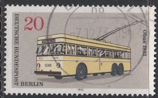 Berlijn 1973 447 Obus Trolly, , Gest, Ophalen of Verzenden, Overige periodes, Gestempeld