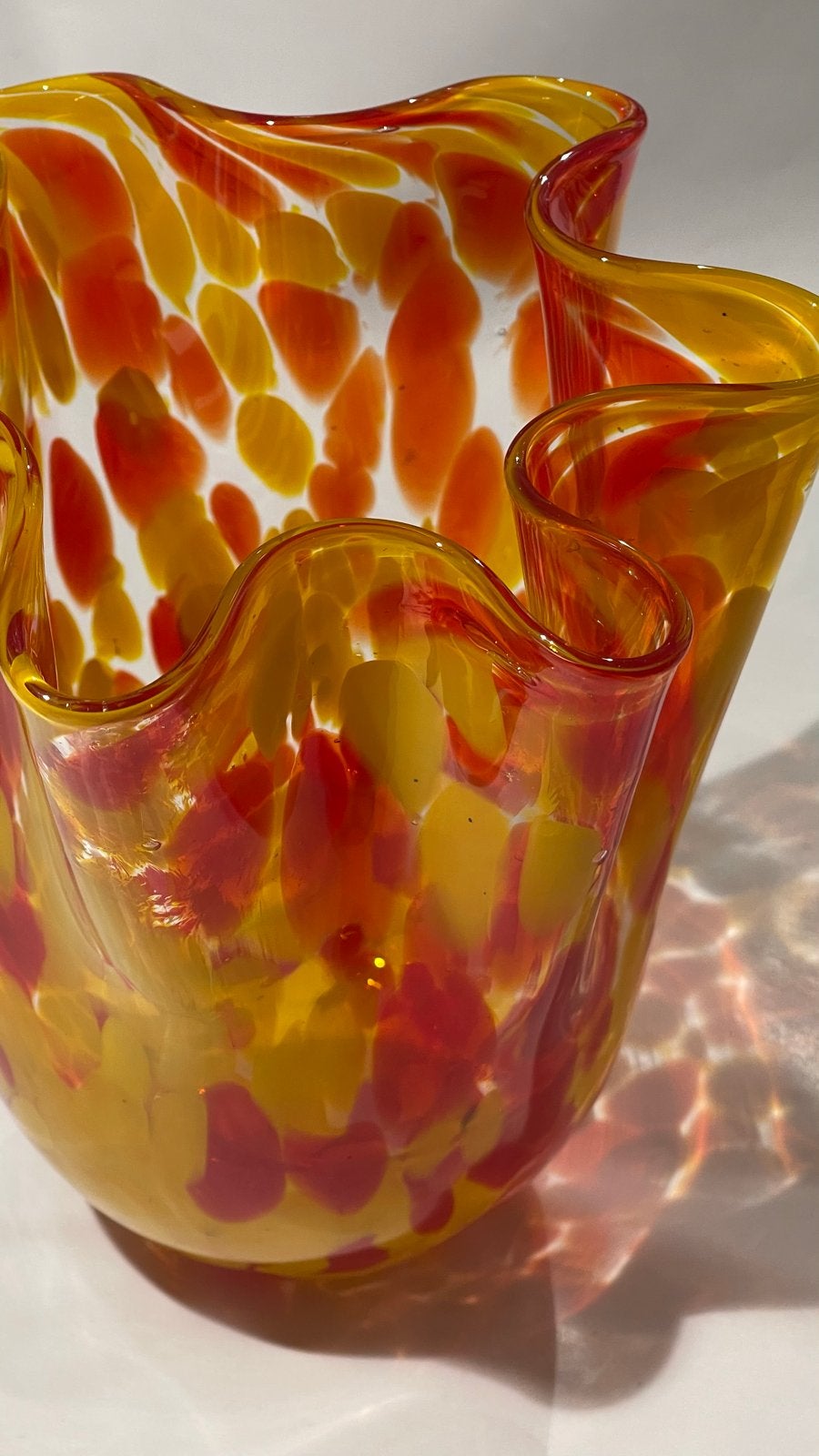 vintage jaren‘70 Murano glazen vaas Confetti mondgeblazen, Ophalen of Verzenden