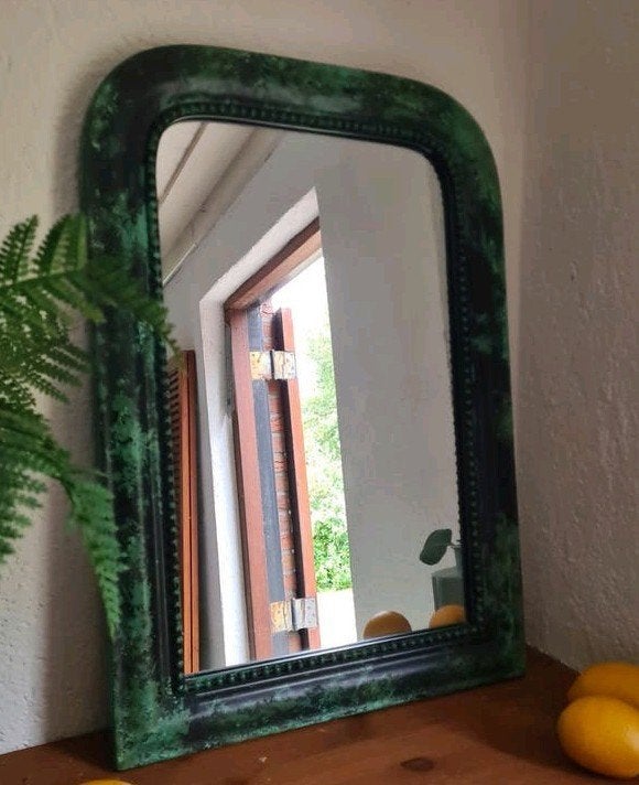 boho spiegel Rivière Maison zwart turquoise, Minder dan 50 cm, Ophalen of Verzenden, Zo goed als nieuw, Minder dan 100 cm
