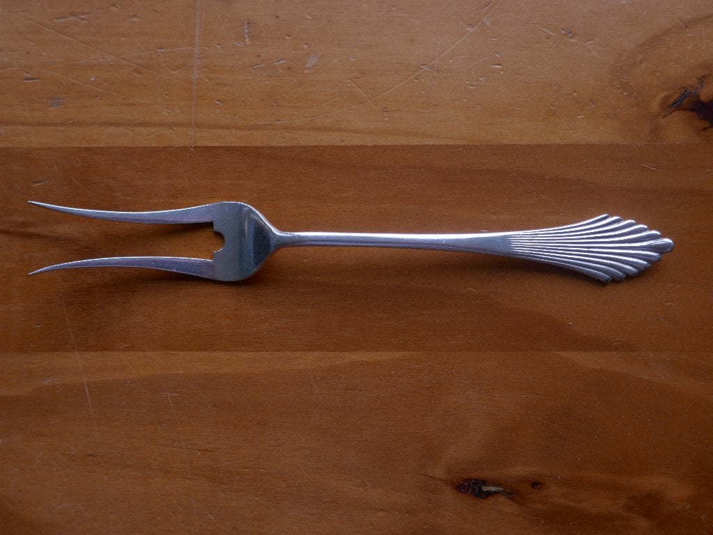 Gerritsen zilveren vleesvork waaier g.z. 1918 19 cm 31 gr, Antiek en Kunst, Verzenden, Zilver