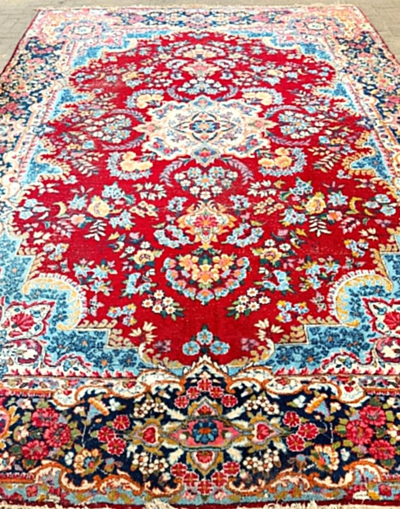 Groot Antiek Perzisch handgeknoopt tapijt (Kirman) Uit Iran, Ophalen