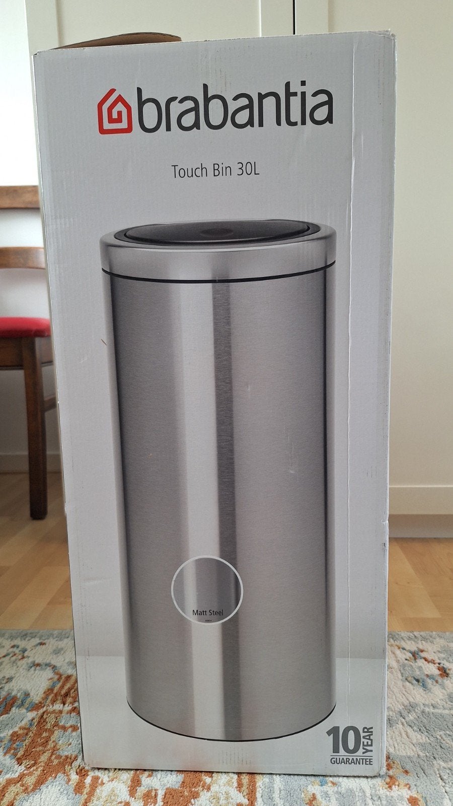 Brabantia Touch Bin 30L Matt Steel - Nieuw in doos, 20 tot 30 liter, Ophalen, Nieuw, Rvs
