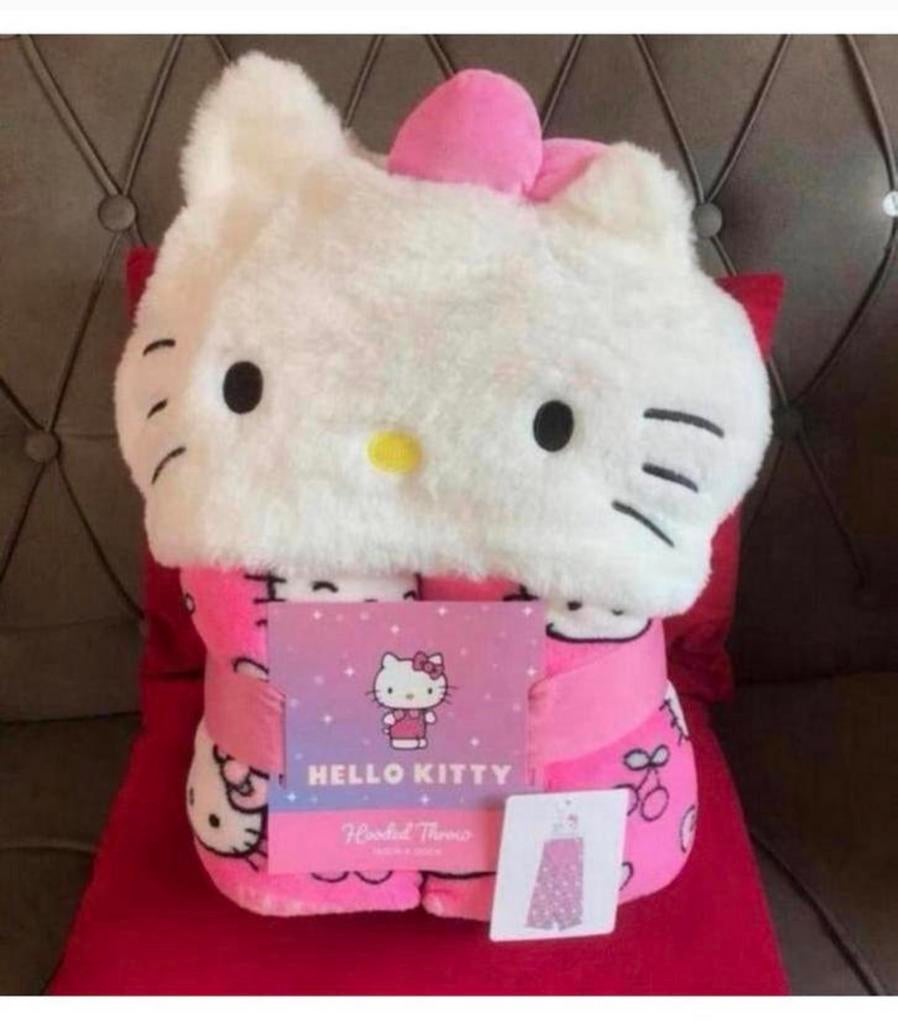 Hello Kitty - Deken met capuchon 150 x 120 CM nieuw dekentje, 100 cm of meer, Nieuw, Ophalen of Verzenden, H