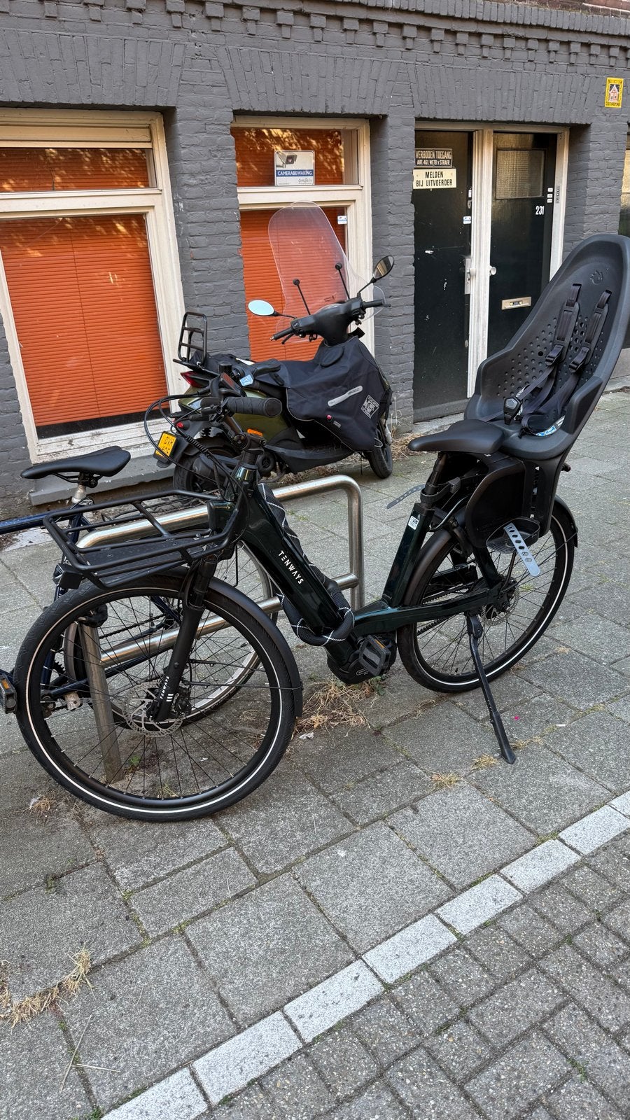 Tenways AGO T E-bike met kinderzitje en voordrager, Zo goed als nieuw, 47 tot 51 cm, 50 km per accu of meer, Ophalen