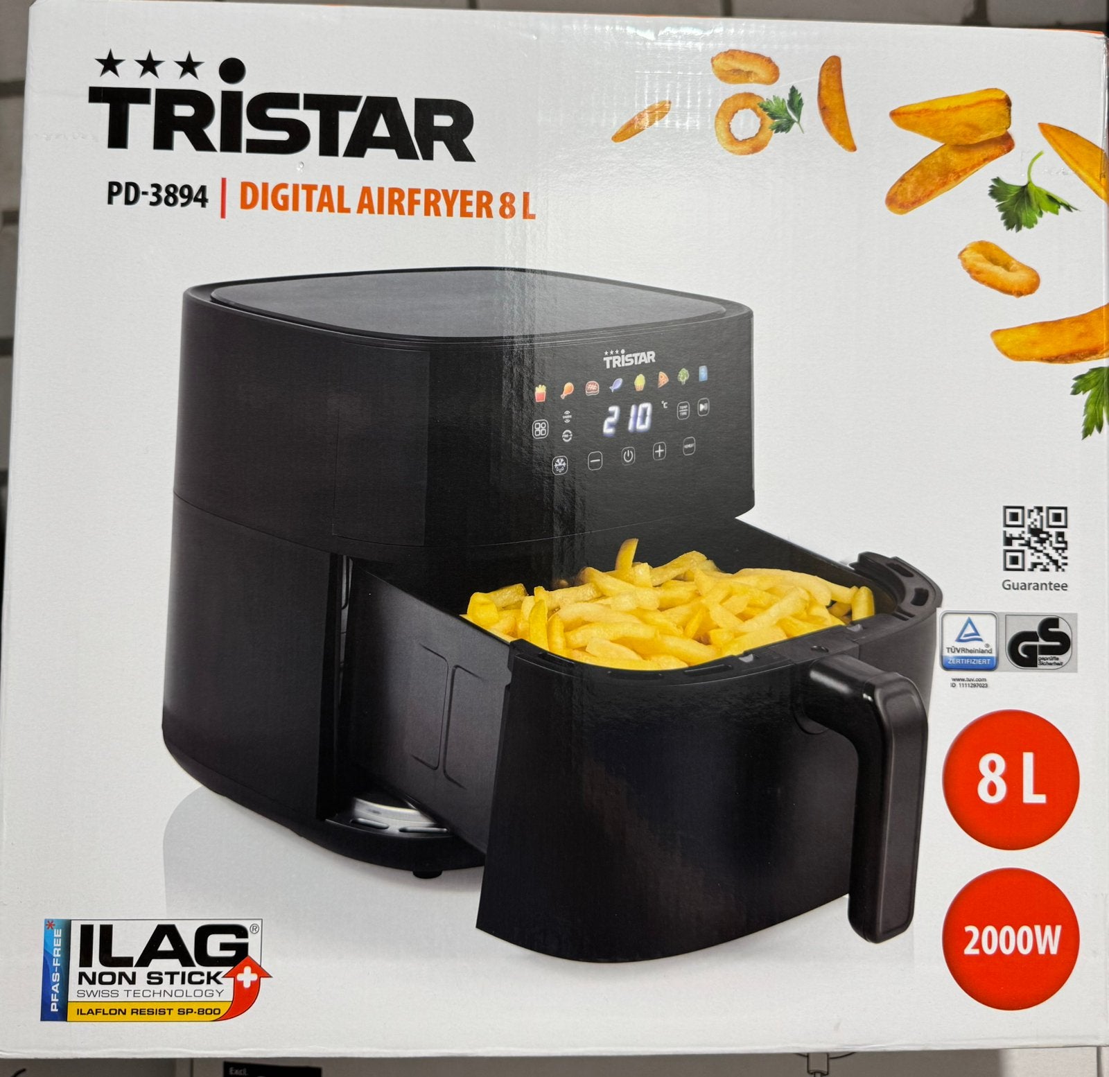 Tristar PD-3894 Digitale Airfryer 8L - Nieuw in doos, Ophalen of Verzenden, Nieuw, Airfryer, 1500 gram of meer