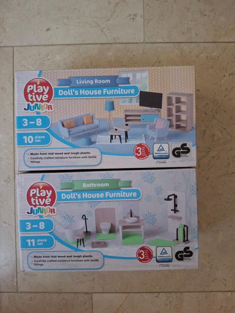 Playtive Jr. Poppenhuis Meubels: Woonkamer, Badkamer, Keuken, Kinderen en Baby's, Speelgoed | Poppenhuizen, Ophalen of Verzenden