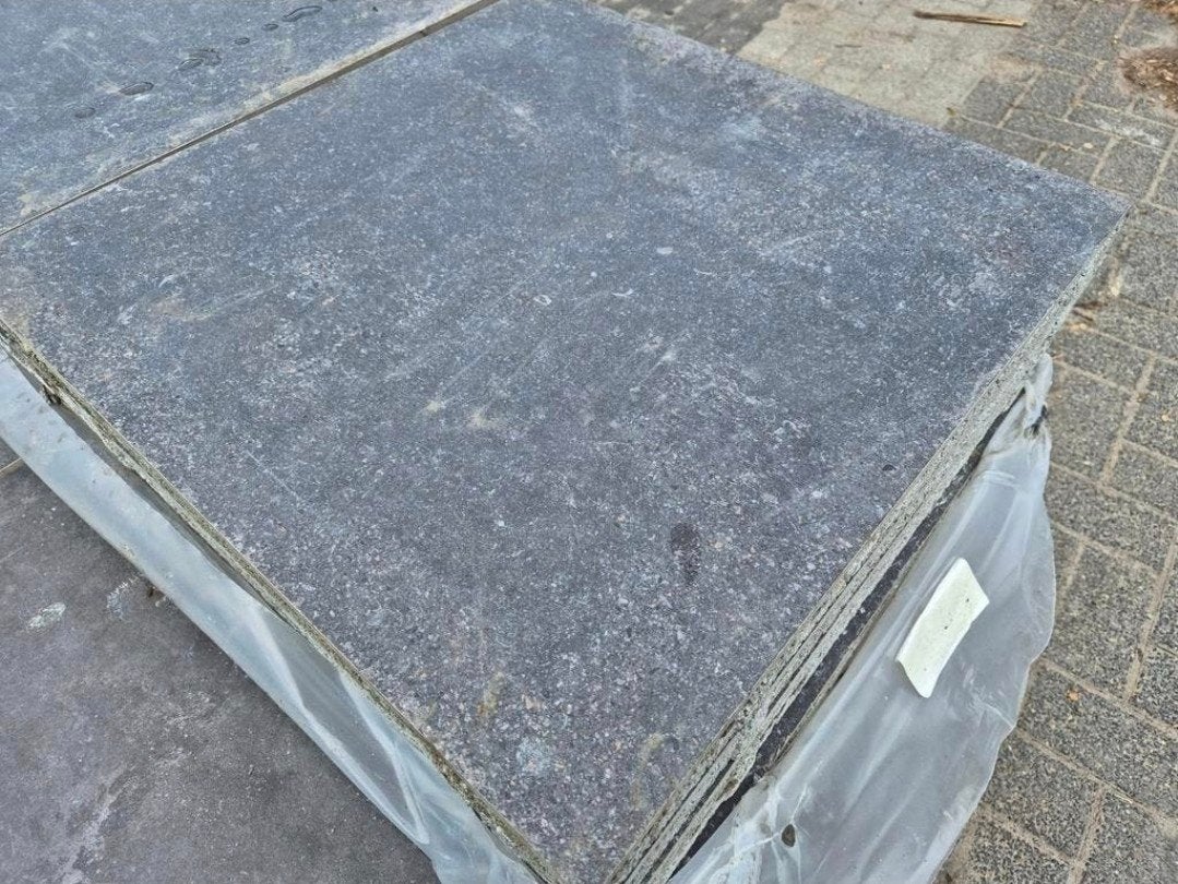8,64m² geoceramica grijs antraciet 60x60x4cm s-partij, Gecoat, Keramiek, Nieuw, Terrastegels