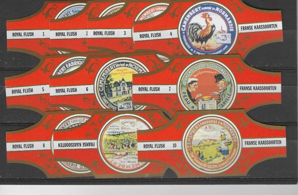 reeks 697    kaas soorten   1-10 sigarenbanden, Ophalen of Verzenden, Zo goed als nieuw, Sigarenbandjes