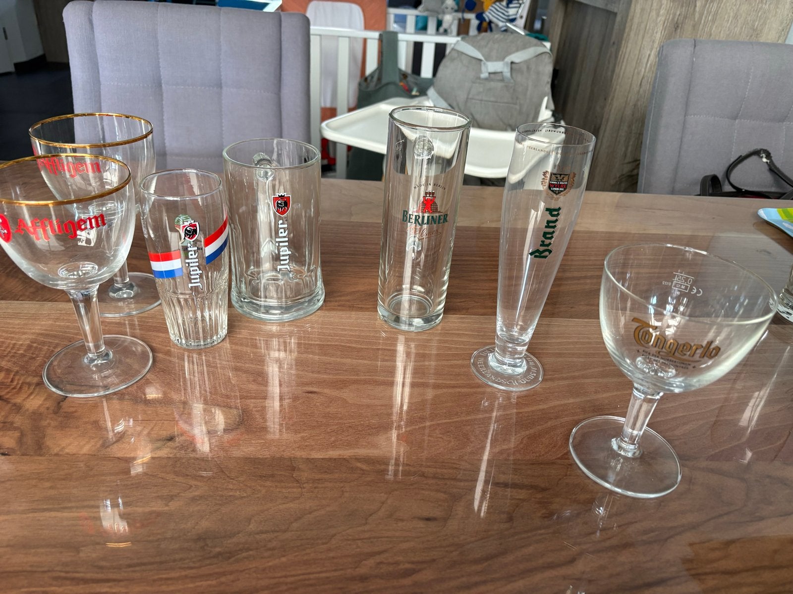Diverse bierglazen van verschillende merken, Huis en Inrichting, Glas of Glazen, Gebruikt, Overige merken, Ophalen of Verzenden