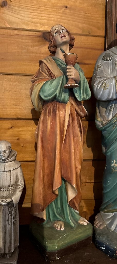Antiek Johannes de Evangelist beeld 58 cm, Antiek en Kunst, Ophalen of Verzenden
