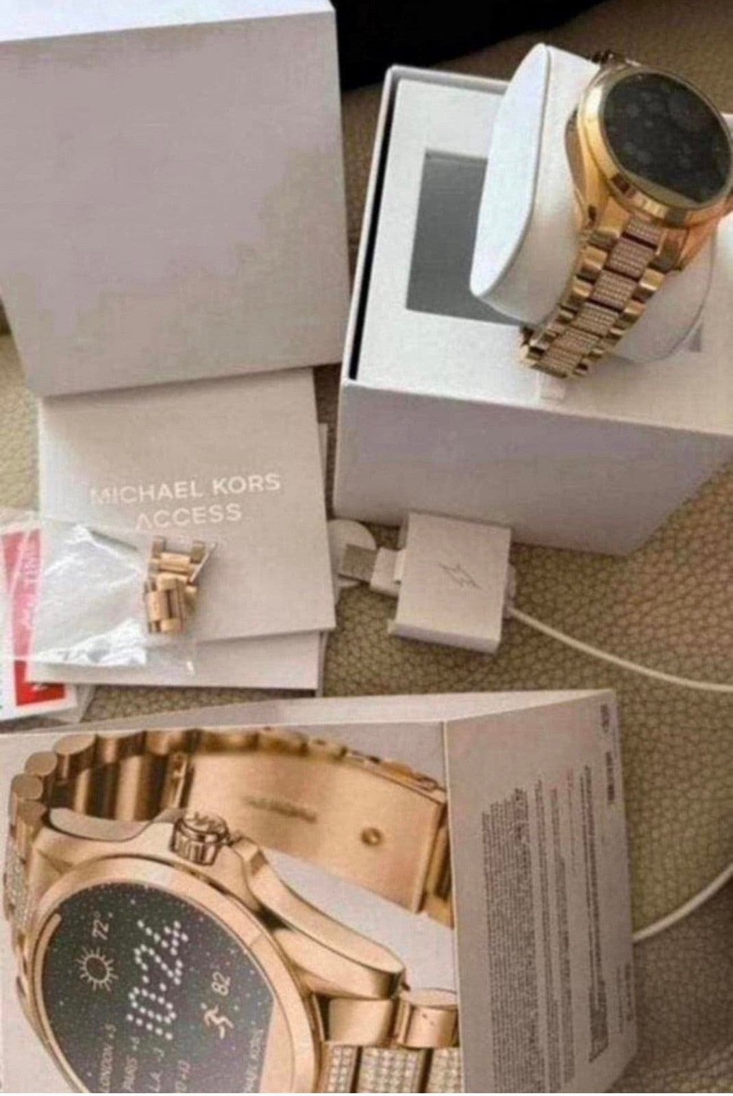 Michael Kors smartwatch horloge MKT5002 in doos, Overige merken, Staal, Polshorloge, Ophalen of Verzenden