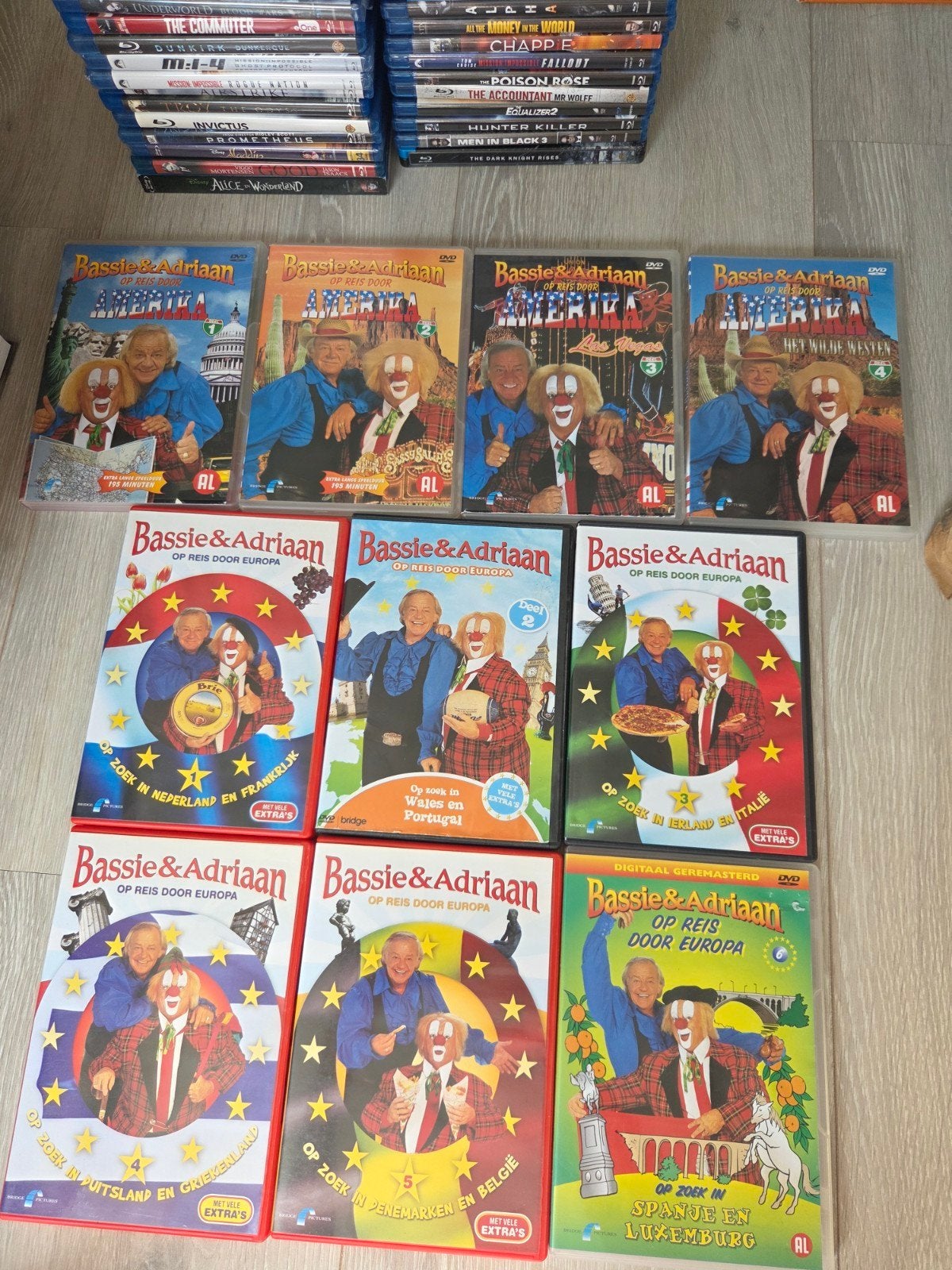 Bassie en Adriaan dvd - 6x Europa + 4x Amerika, Alle leeftijden, Ophalen of Verzenden, Zo goed als nieuw