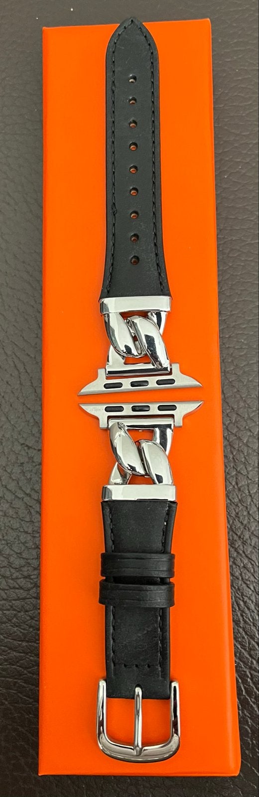 Zwart Leren Bandje voor Apple Watch, Ophalen of Verzenden, Nieuw, Zwart, IOS