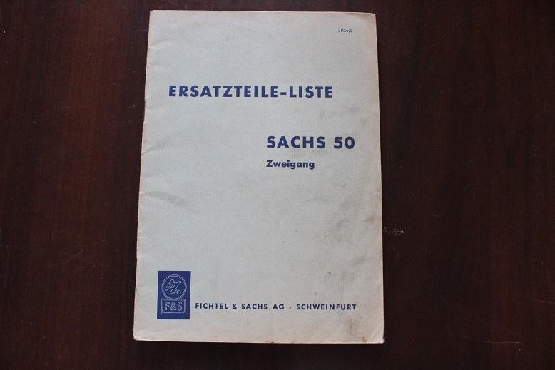 Sachs 50 zweigang 1958 ??  ersatzteil liste  50/2, Ophalen of Verzenden, Gebruikt