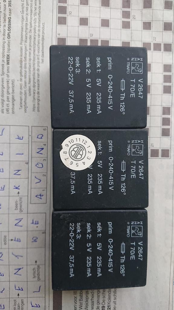 Hahn V2647 printtrafo 3 stuks, Ophalen of Verzenden, Zo goed als nieuw