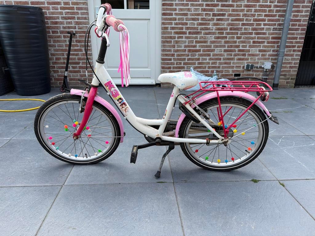 Leuke K3 kinderfiets - 20 inch - Wit/Roze, Ophalen, Gebruikt, Velgrem, 16 tot 20 inch