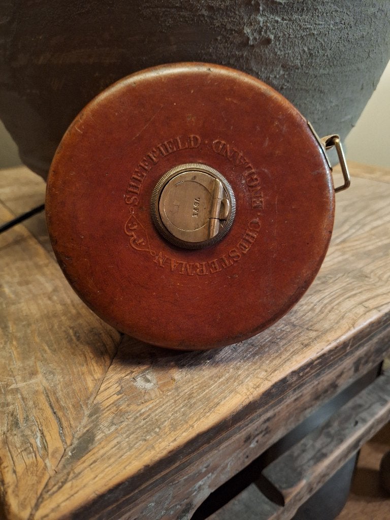antiek meetlint Engels leer, Ophalen of Verzenden