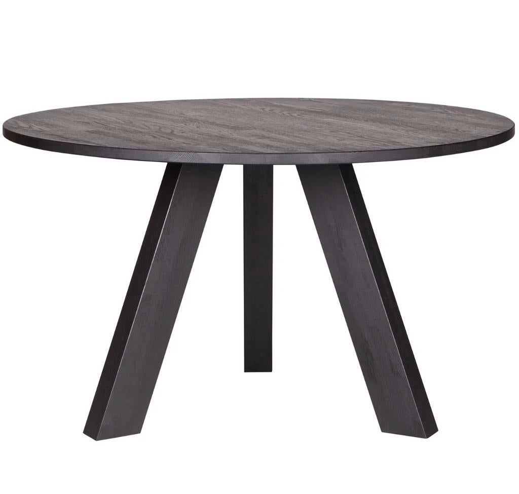 Eettafel Woood Rhonda zwart 129 cm, Huis en Inrichting, Tafels | Eettafels, Ophalen, Zo goed als nieuw, Rond, 100 tot 150 cm