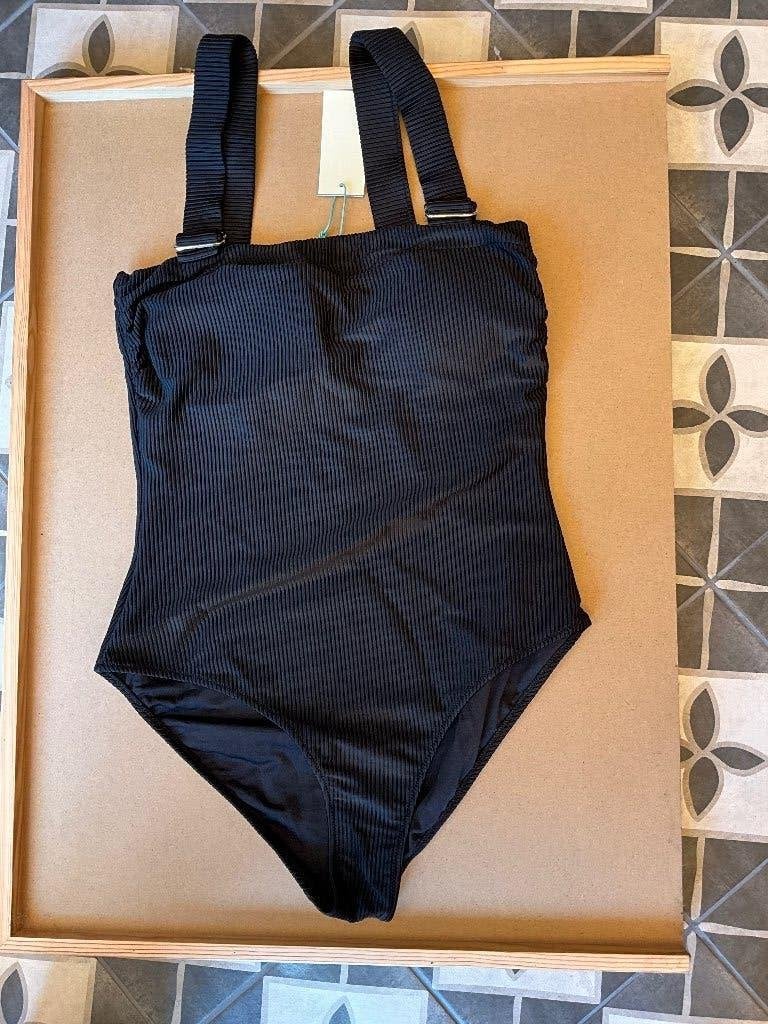 Beachwave badpak met ribstructuut Maat 44 Zwart, Beachwave badpak met ribstructuut Maat 44 Zwart, Zwart, Nieuw, Badpak