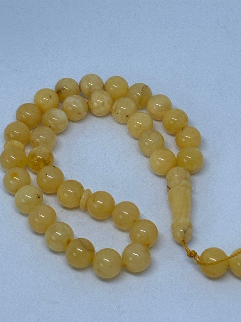 Tasbih Subhah Misbah van Baltisch Amber, Ophalen of Verzenden, Zilver, Ring