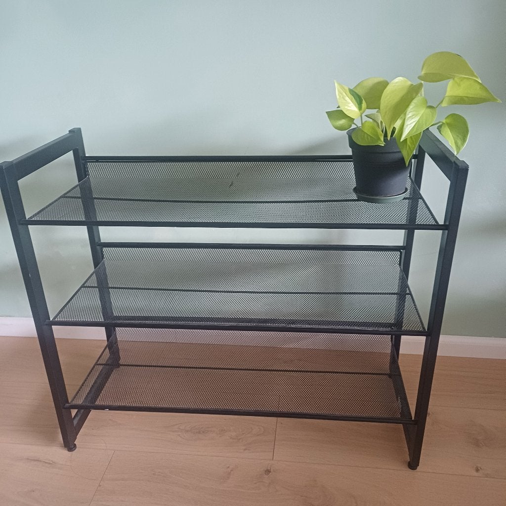 retro minimalistisch zwart metal stelling rek planten schoen, Ophalen